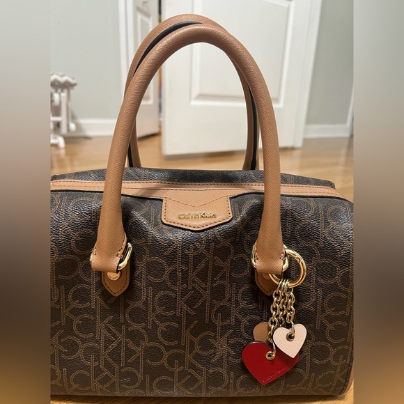 Calvin Klein Brown Monogram Satchel - Picture 4 of 13